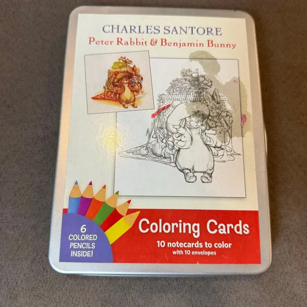 Pomegranate Kids Charles Santore Peter Rabbit Coloring NotecardsGreeting Cards
